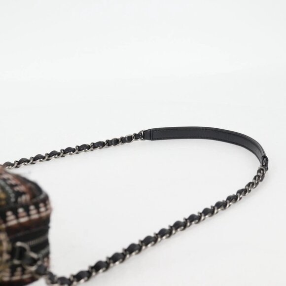 CHANEL Chain Shoulder Bag Tweed Black CC Auth - Picture 12 of 16